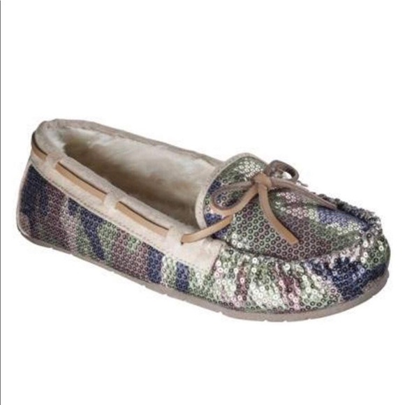 women's sequin moccasins